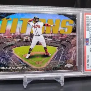 Ronald Acuna Jr 2023 Topps Chrome Gold Titans /50 Atlanta Braves CT-5 PSA 10