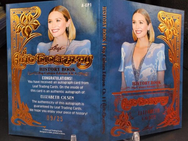 Elizabeth Olsen 2024 Leaf History Book Auto Biography /25 A-EP1 - Image 2