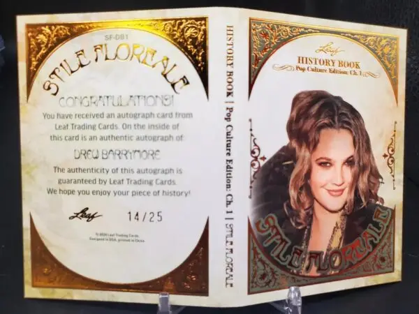 Drew Barrymore 2024 Leaf History Book Stile Floreale Auto /25 SF-DB1 - Image 2