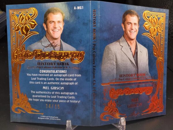 Mel Gibson 2024 Leaf History Book Auto Biography /15 A-MG1 - Image 2