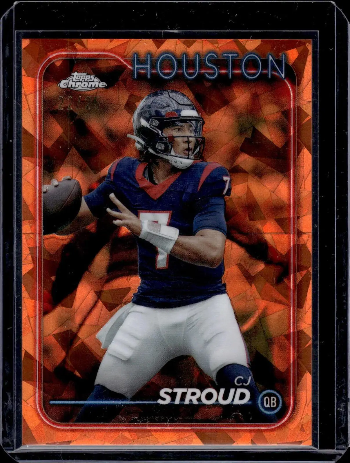 CJ Stroud 2024 Topps Chrome Sapphire Orange /25 Houston Texans 83