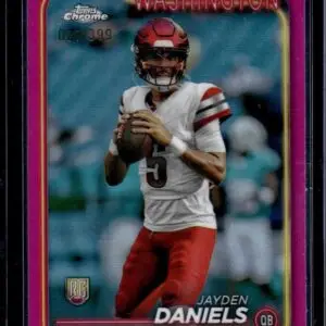 Jayden Daniels 2024 Topps Chrome Magenta Refractor /399 RC Washington Commanders 201