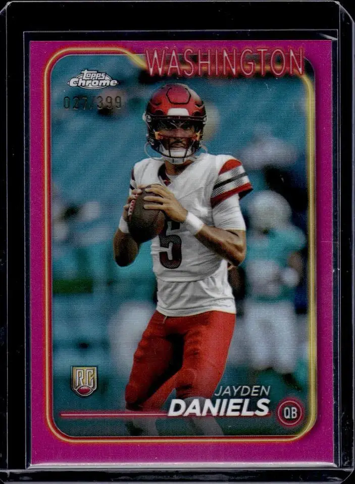 Jayden Daniels 2024 Topps Chrome Magenta Refractor /399 RC Washington Commanders 201