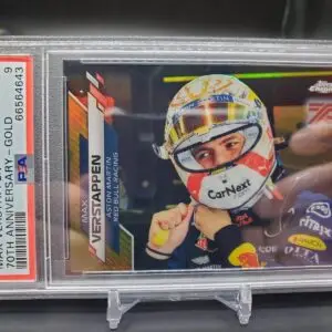 Max Verstappen 2020 Topps Chrome Formula 1 Gold 70th Red Bull 179 PSA 9