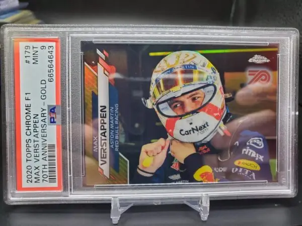 Max Verstappen 2020 Topps Chrome Formula 1 Gold 70th Red Bull 179 PSA 9