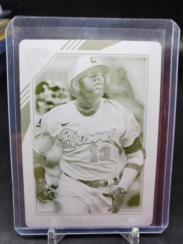 Ronald Acuna Jr 2022 Topps Gallery Yellow Printing Plate 1/1 Atlanta Braves 147