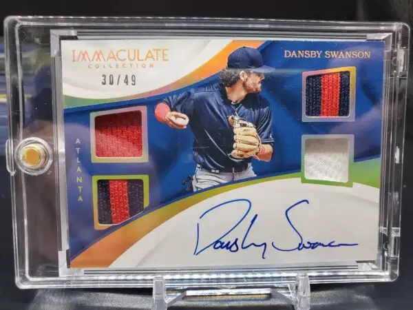 Dansby Swanson 2017 Panini Immaculate Quad Relic Auto /49 Atlanta Braves QAM-DS