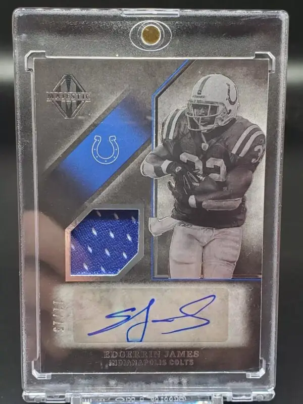 Edgerrin James 2018 Panini Majestic Relic Auto /15 Indianapolis Colts MA-EJ