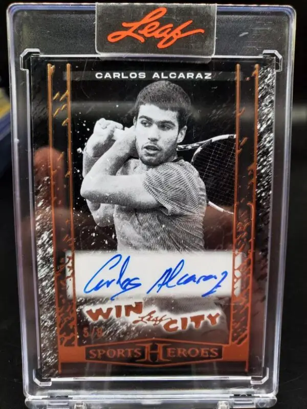 Carlos Alcaraz 2025 Leaf Sport Heroes Win City Auto /8 Tennis WC-CA1