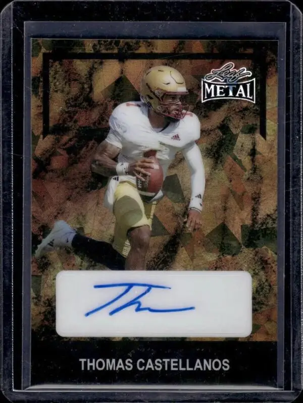 Thomas Castellanos 2024 Leaf Metal Ice Auto /5 Boston College Eagles GLP-TC1