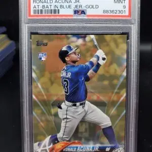 Ronald Acuna Jr 2018 Topps Update Rookie Gold /2018 Atlanta Braves US250 PSA 9