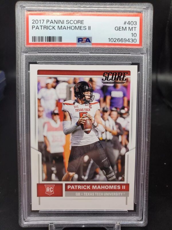 Patrick Mahomes II 2017 Panini Score Rookie RC Kansas City Chiefs 403 PSA 10