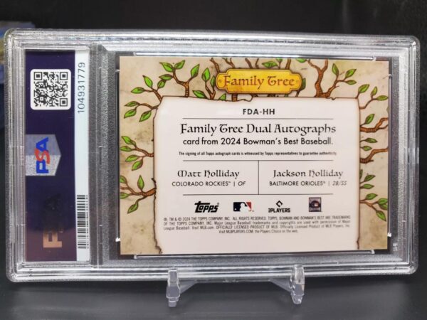 Matt Holliday Jackson Holliday 2024 Bowman's Best Family Tree Auto /25 PSA 10 - Image 2