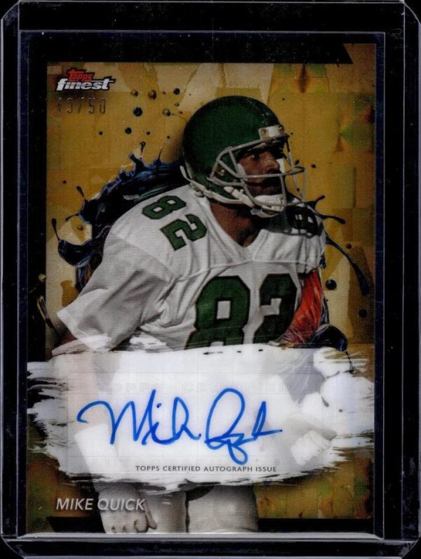 Mike Quick 2024 Finest Gold Geometric Auto /50 Philadelphia Eagles FA-MQ