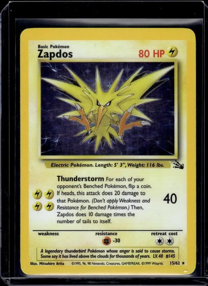 Zapdos (15) Holo Pokemon Fossil 15/62
