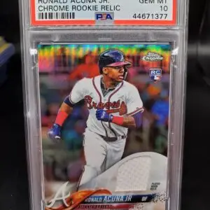 Ronald Acuna Jr 2018 Topps Complete Set Rookie Relic Atlanta Braves WSE-5 PSA 10