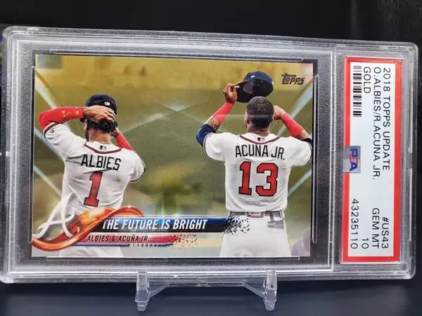 Ozzie Albies Ronald Acuna Jr 2018 Topps Update Gold /2018 Braves US43 PSA 10