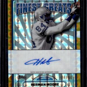 Herman Moore 2024 Topps Finest Greats Gold Geometric Auto /50 Detroit Lions FG-HM