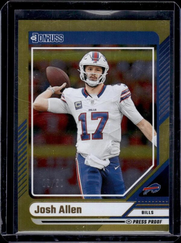 Josh Allen 2024 Donruss Press Proof Gold /50 Buffalo Bills 300