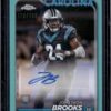 Jonathon Brooks 2024 Topps Chrome RC Aqua Auto /199 Carolina Panthers RA-JBR