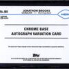 Jonathon Brooks 2024 Topps Chrome RC Aqua Auto /199 Carolina Panthers RA-JBR - Image 2