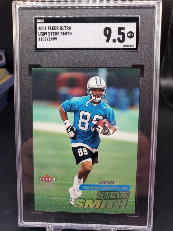 Steve Smith 2001 Fleer Ultra Rookie /2499 RC Carolina Panthers U309 SGC 9.5