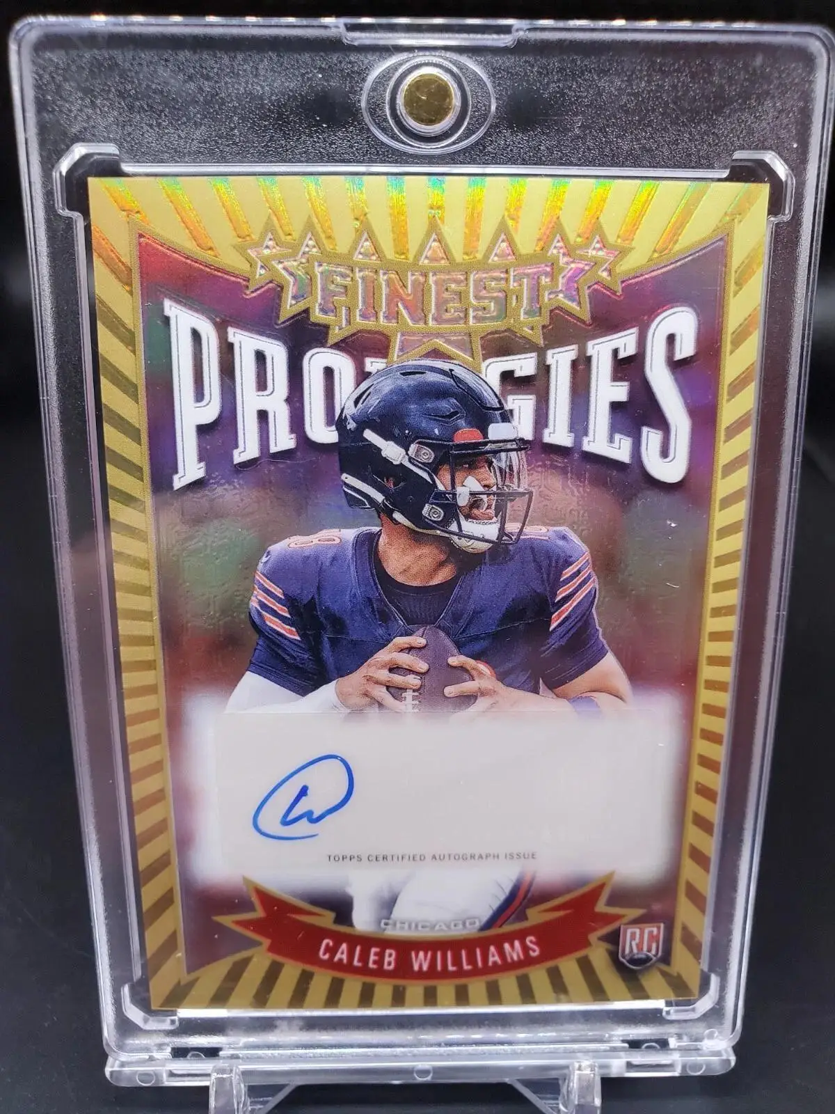 Caleb Williams 2024 Topps Finest RC Prodigies Refractor Auto Chicago Bears P-CW