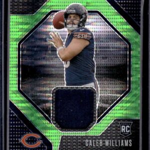 Caleb Williams 2024 Panini Prizm Rookie Gear Neon Green Pulsar Chicago Bears RG-CWS