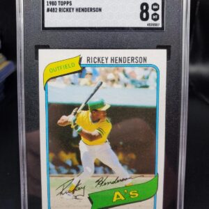 Rickey Henderson 1980 Topps Rookie RC Oakland Athletics 482 SGC 8