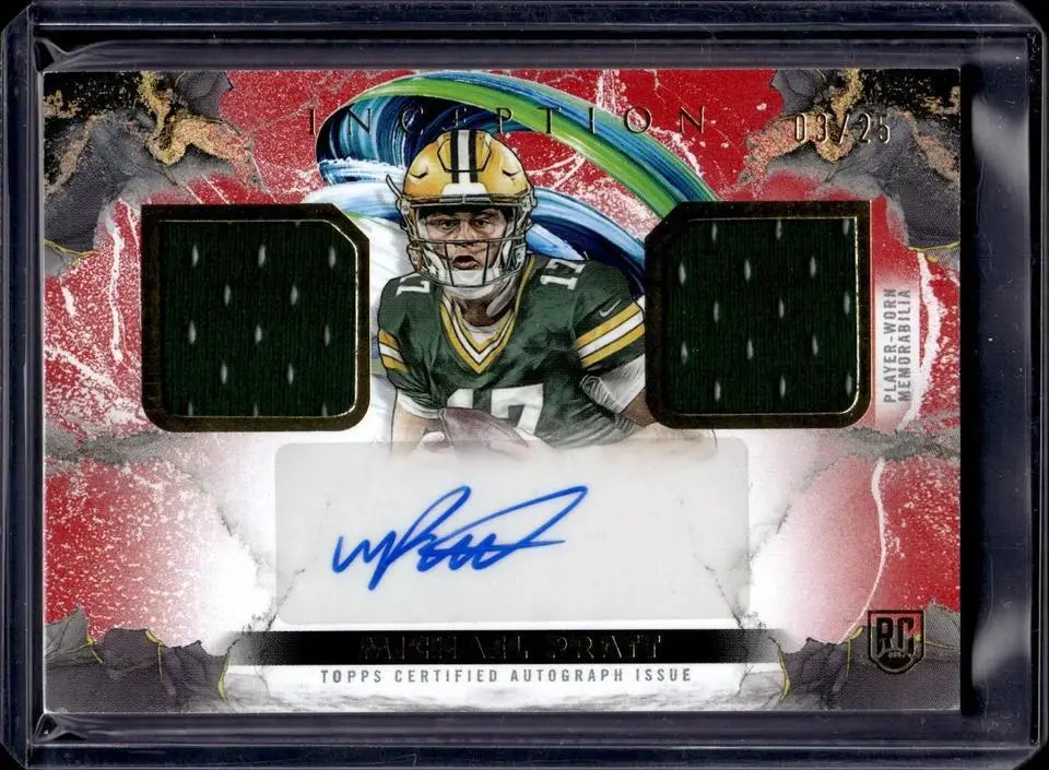 Michael Pratt 2024 Topps Inception Franchise Relic Auto /25 Green Bay Packers