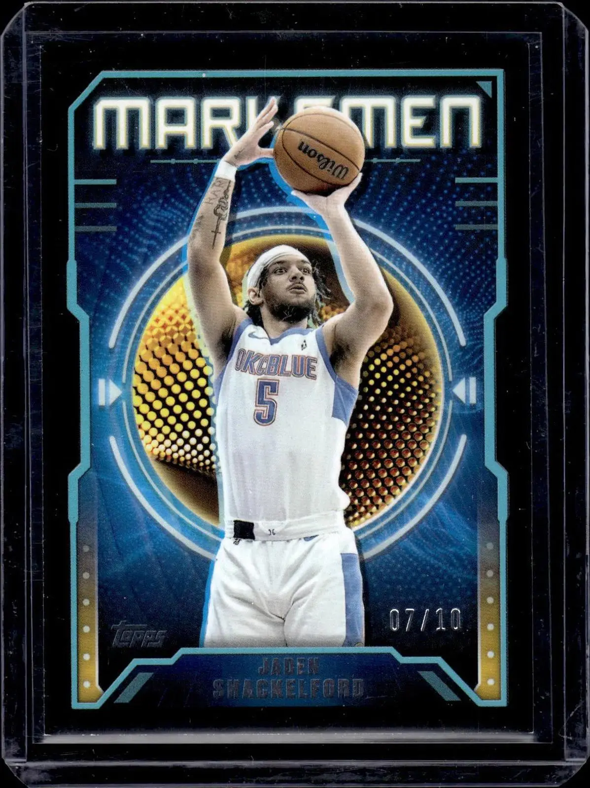 Jaden Shackelford 2023-24 Topps G-League Marksman Black /10 Oklahoma City Blue M-5