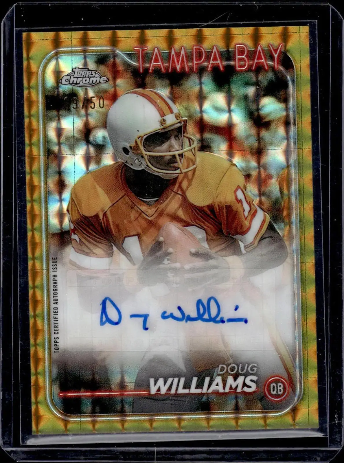 Doug Williams 2024 Topps Chrome Gold Geometric Auto /50 Tampa Bay Buccaneers BA-DWI