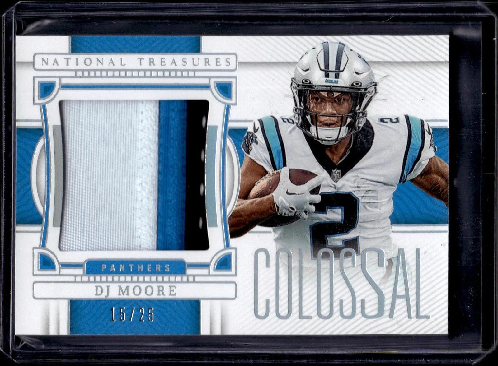 DJ Moore 2022 National Treasures Colossal Materials /25 Carolina Panthers