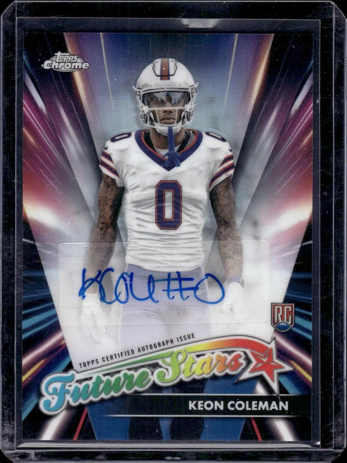 Keon Coleman 2024 Topps Chrome Future Stars Refractor Auto Buffalo Bills FSA-KC