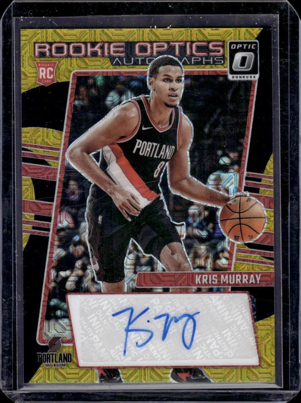 Kris Murray 2023-24 Donruss Optic Choice Black Gold Auto /8 Portland Trail Blazers