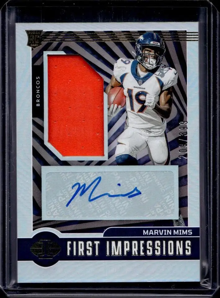 Marvin Mims 2023 Panini Illusions First Impressions Auto /399 Denver Broncos 124