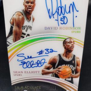 David Robinson Sean Elliott ***2015-16 Immaculate Auto /49 San Antonio Spurs 54