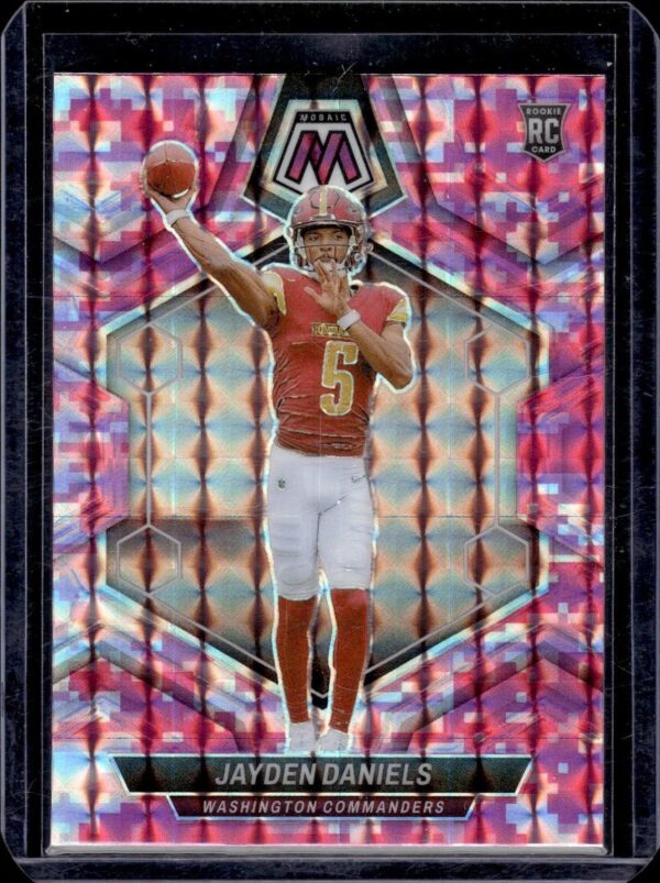 Jayden Daniels 2024 Panini Mosaic RC Camo Pink Washington Commanders 302