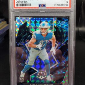 Aidan Hutchinson 2022 Panini Mosaic Genesis RC Detroit Lions 320 PSA 9
