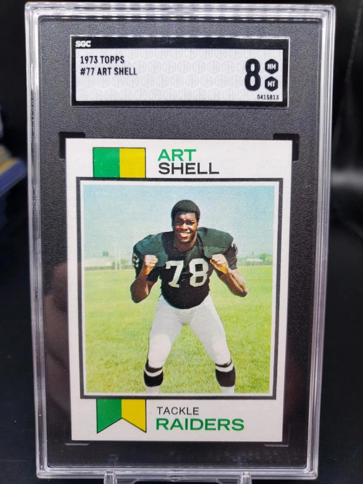 Art Shell 1973 Topps Rookie RC Oakland Raiders 77 SGC 8