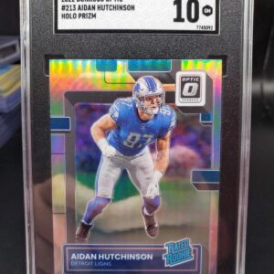 Aidan Hutchinson 2022 Donruss Optic Holo Rated Rookie Detroit Lions 213 SGC 10