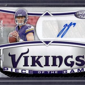 J.J. McCarthy 2024 Panini Certified Piece of the Game Auto /25 Minnesota Vikings POTGS-JJM