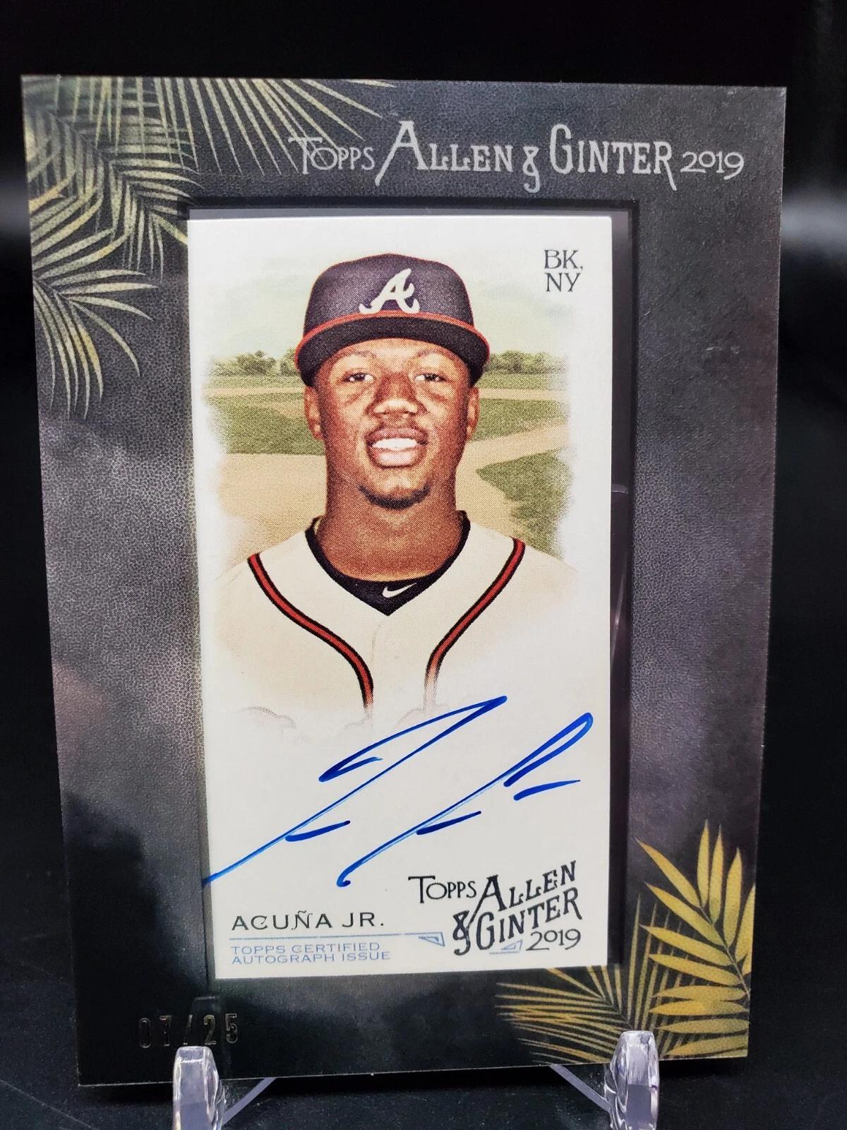 Ronald Acuna Jr ***2019 Topps Allen & Ginter Mini Framed Auto /25 Atlanta Braves