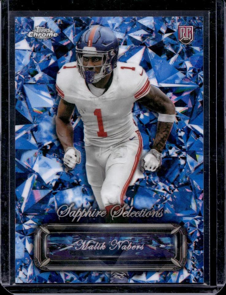 Malik Nabers 2024 Topps Chrome Sapphire Sapphire Selections RC New York Giants SS-7