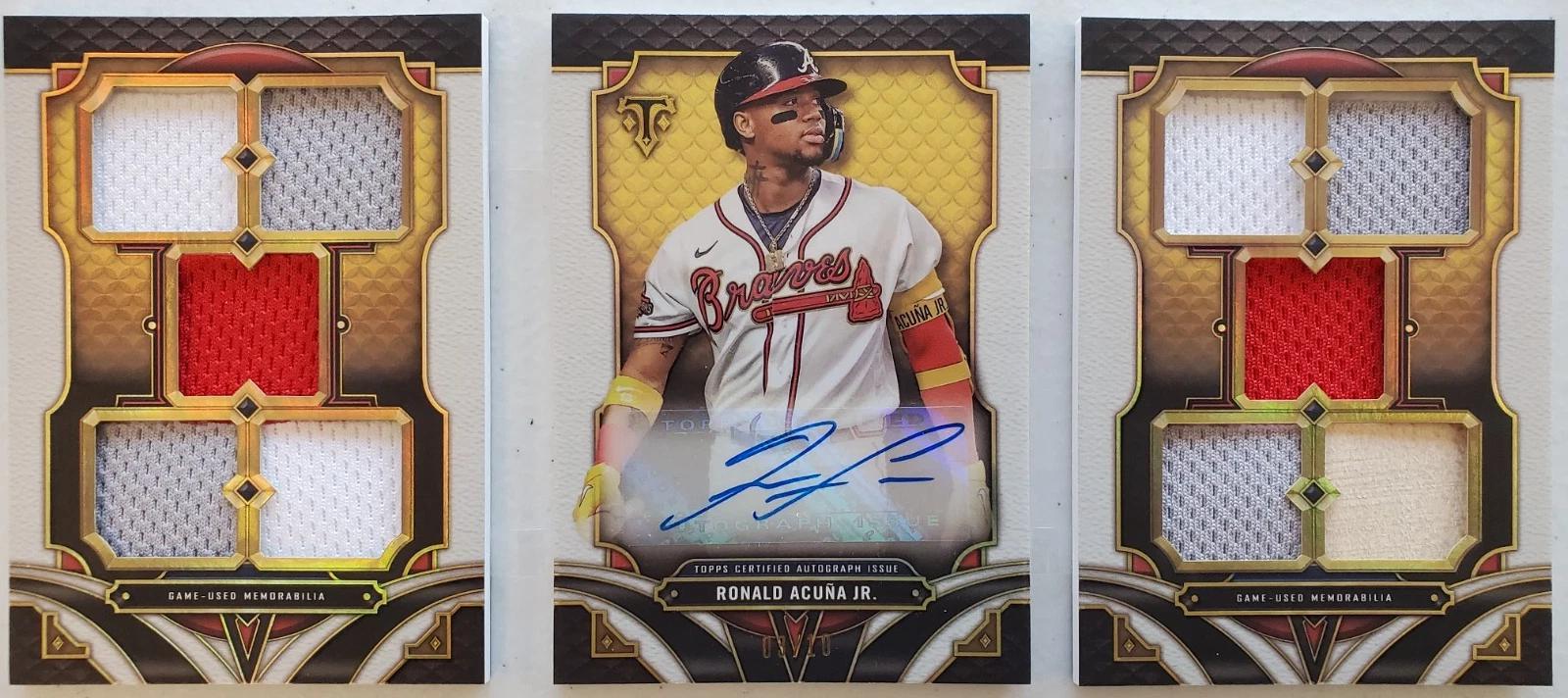 Ronald Acuna Jr 2022 Topps Triple Threads Deca Relic Auto Book /10 Atlanta Braves DAR-RA