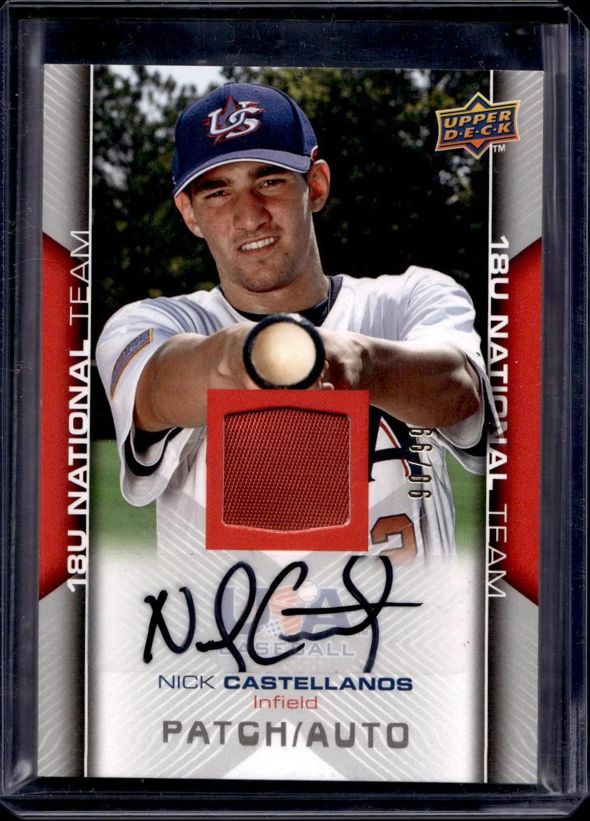 Nick Castellanos 2009 Upper Deck USA Baseball Patch Auto /99 USA-110
