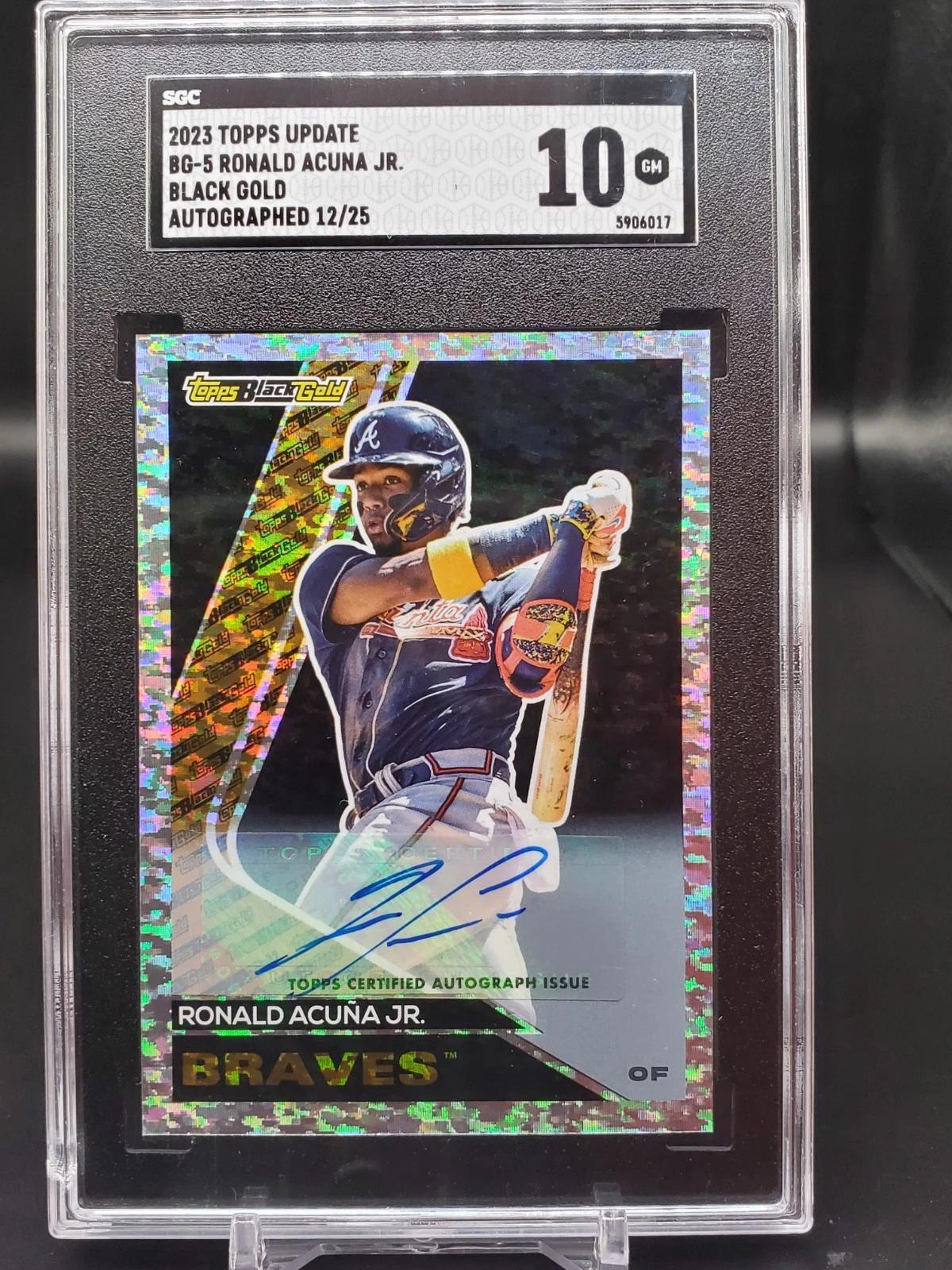 Ronald Acuna Jr 2023 Topps Update Black Gold Auto /25 Atlanta Braves BG-5 SGC 10