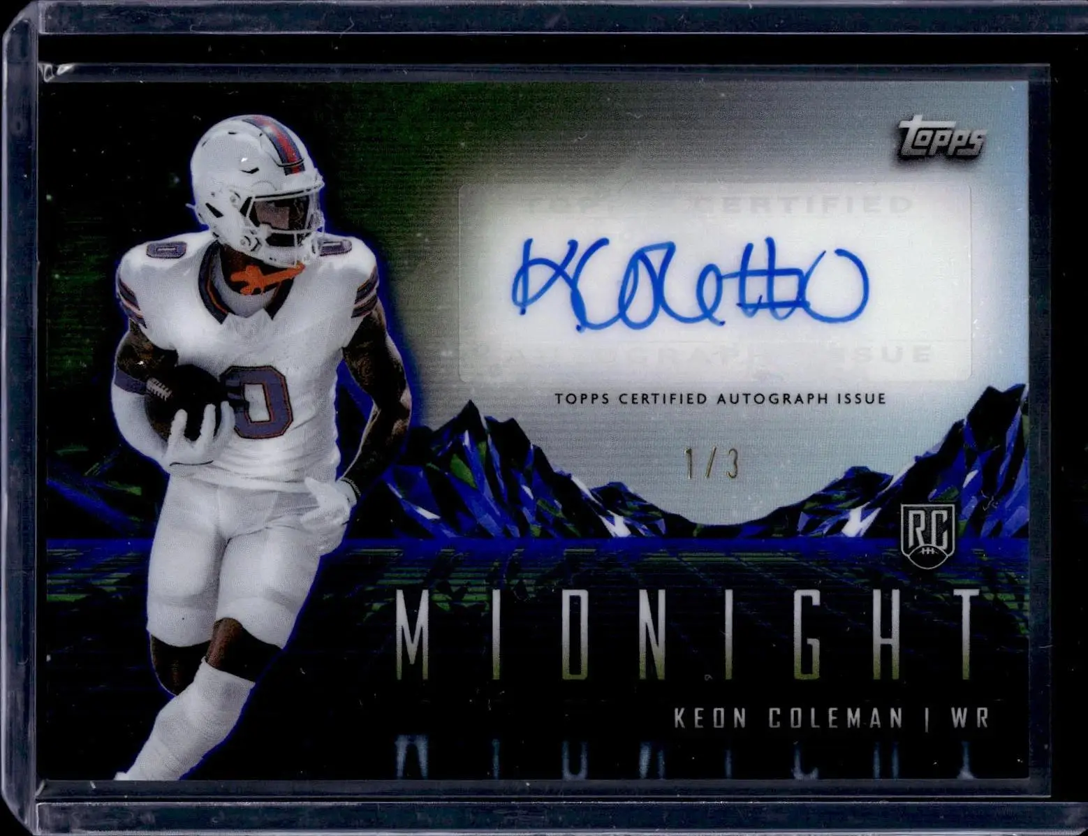 Keon Coleman 2024 Topps Midnight RC Horizon Signatures Witching Hour /3 Buffalo Bills