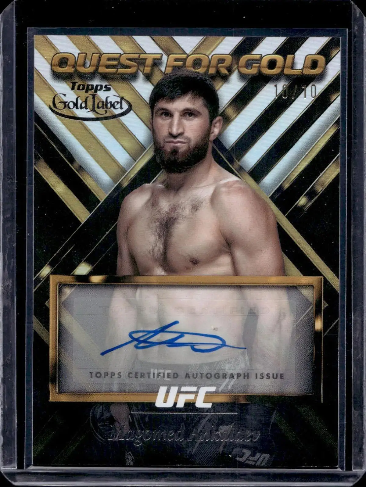 Magomed Ankalaev 2024 Topps Gold Label UFC Quest for Gold Black Auto /10 QGS-MAN