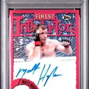 Matt Hughes 2024 Topps Finest UFC Red Intimidators Auto /5 IA-MHS PSA 10
